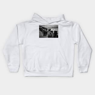 Ocean Ruins In Black And White Kids Hoodie